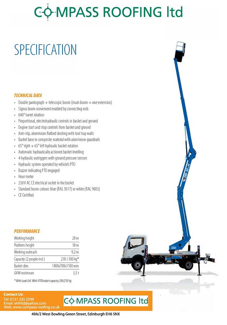 Commercial and Residential CHERRY PICKER HIRE IN EDINBURGH & CENTRAL SCOTLAND